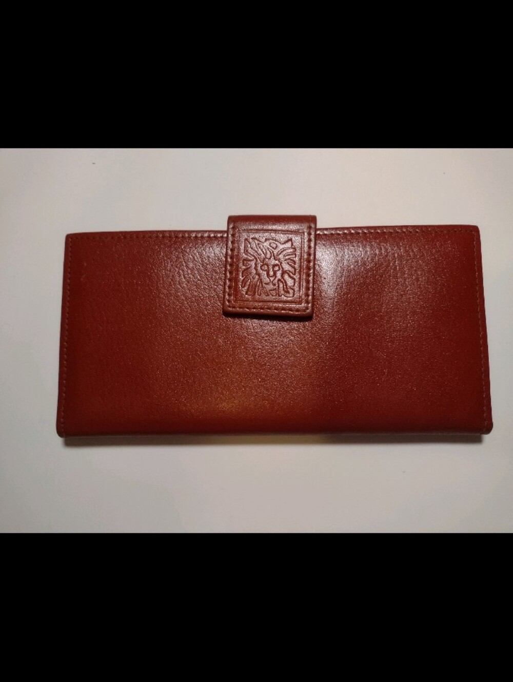 Anne Klein Leather Long Wallet in Rich Brown
